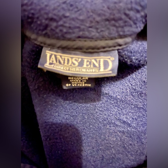Lands End Fleece Zip Up Jacket Size Medium Blue in color. - Picture 8 of 9